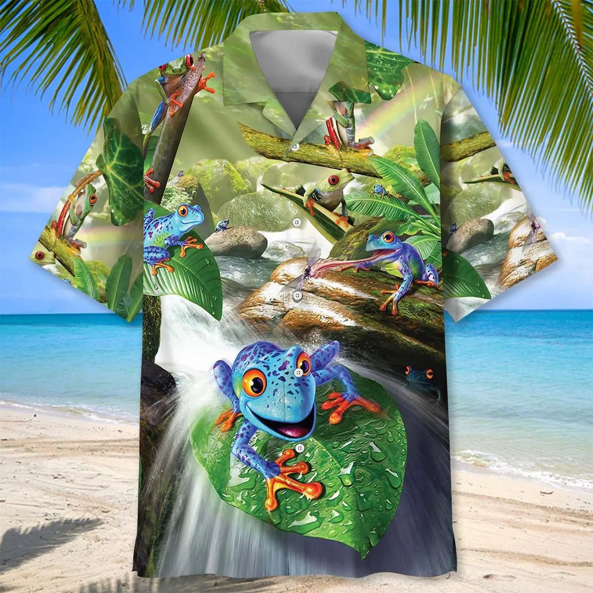 Funny Frog Hawaiian Shirt For Resort Escape And Summer Event Style