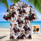 Hawaiian Shirt / Adults / S Funny Horse Racing Custom Photo Hawaiian Shirt