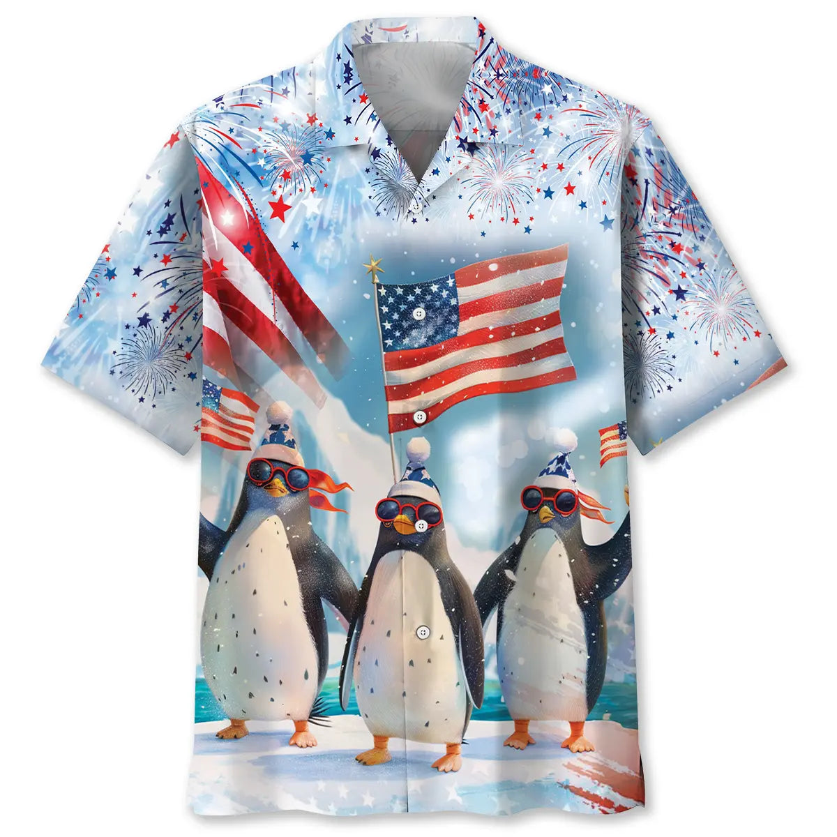 Funny Penguin Happy July Hawaiian Shirt For Poolside Gathering And Everyday Comfort