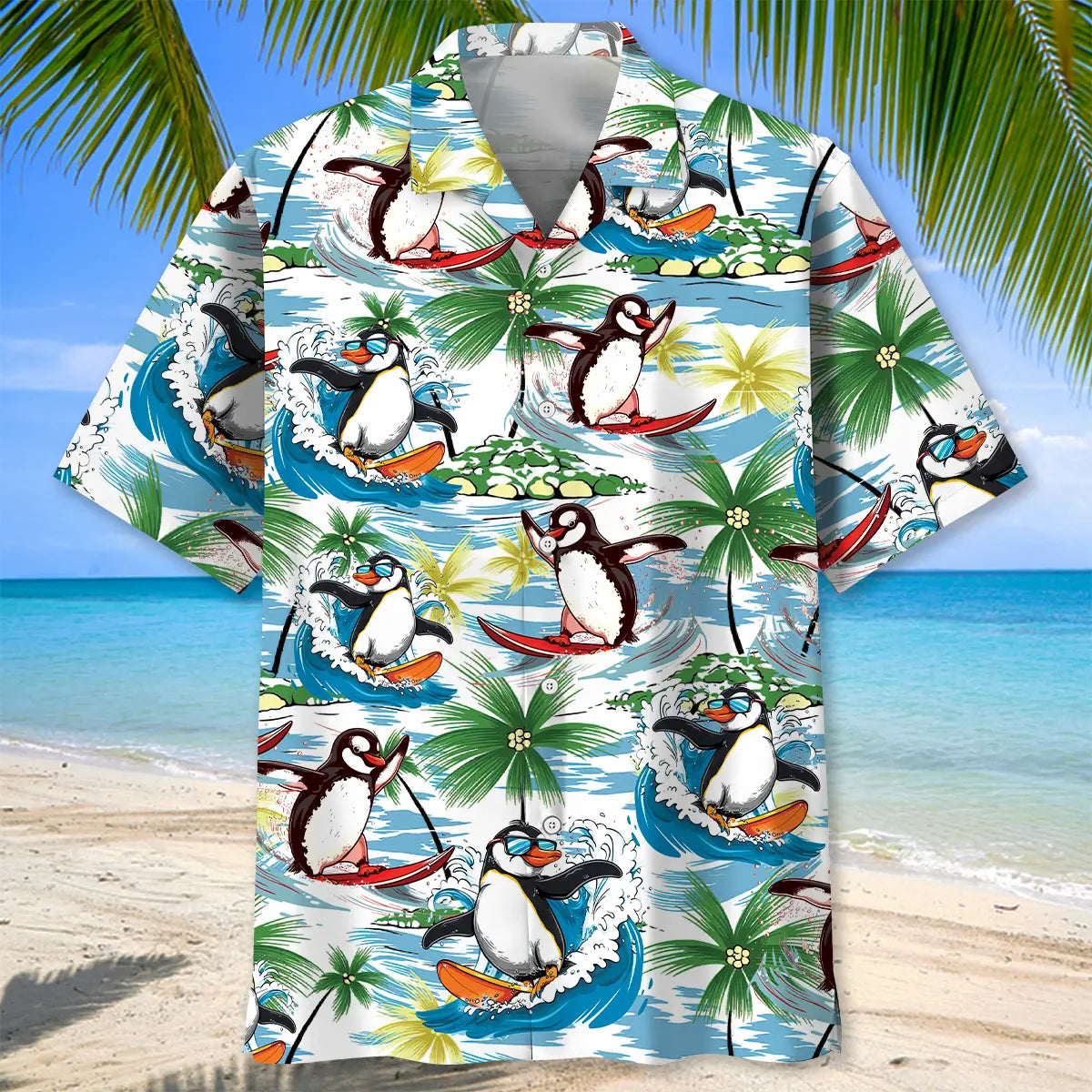 Funny Penguin Surfing Hawaiian Shirt For Beach Party And Travel Ready Style