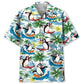 Funny Penguin Surfing Hawaiian Shirt For Summer Road Trip, Resort Holiday, And Outdoor Comfort