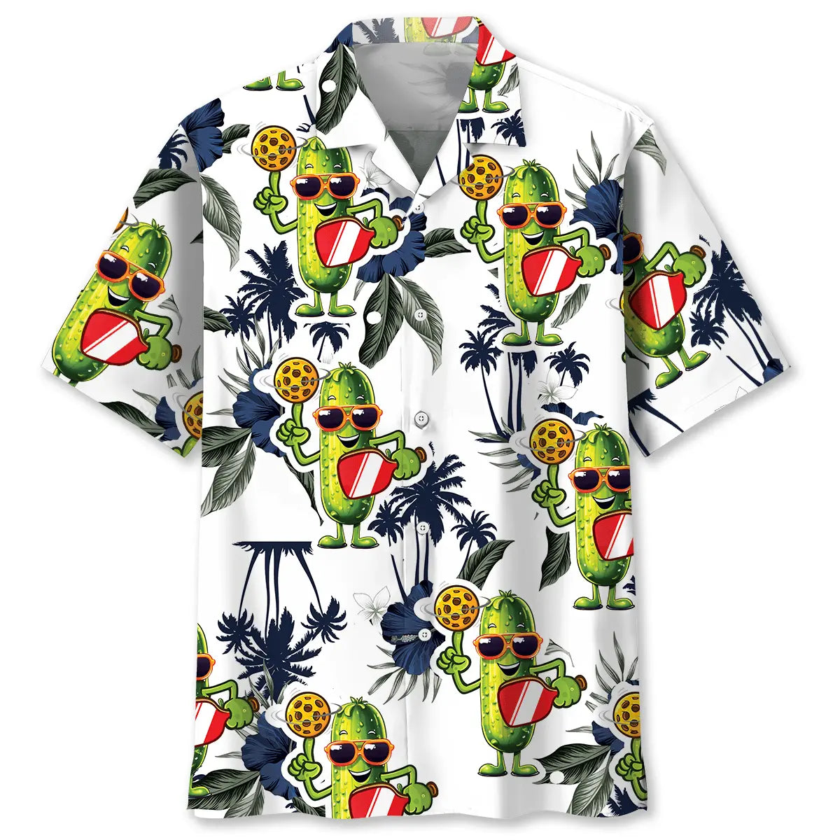 Tropical Funny Pickleball Hawaiian Shirt For Resort Trips, Coastal Parties, And Warm Weather Style