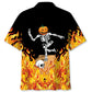 Funny Pumpkin Skeleton Bowling Hawaiian Shirt For Halloween Parties, Beach Trips, And Bold Seasonal Style