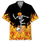 Funny Pumpkin Skeleton Bowling Hawaiian Shirt For Halloween Parties, Beach Trips, And Bold Seasonal Style