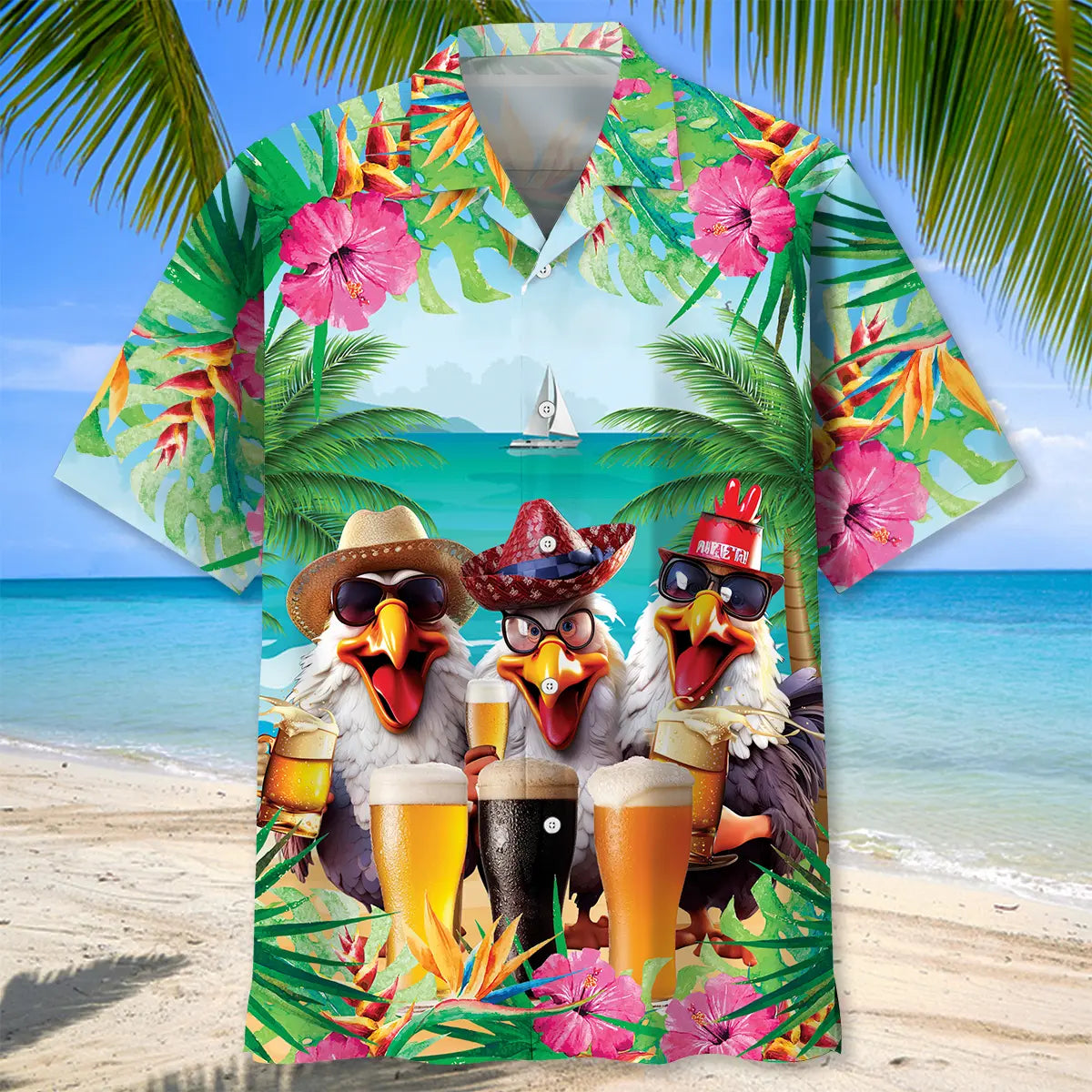 Funny Rooster Hawaiian Shirt For Beach Days, Summer Outings, And Thoughtful Gift Giving