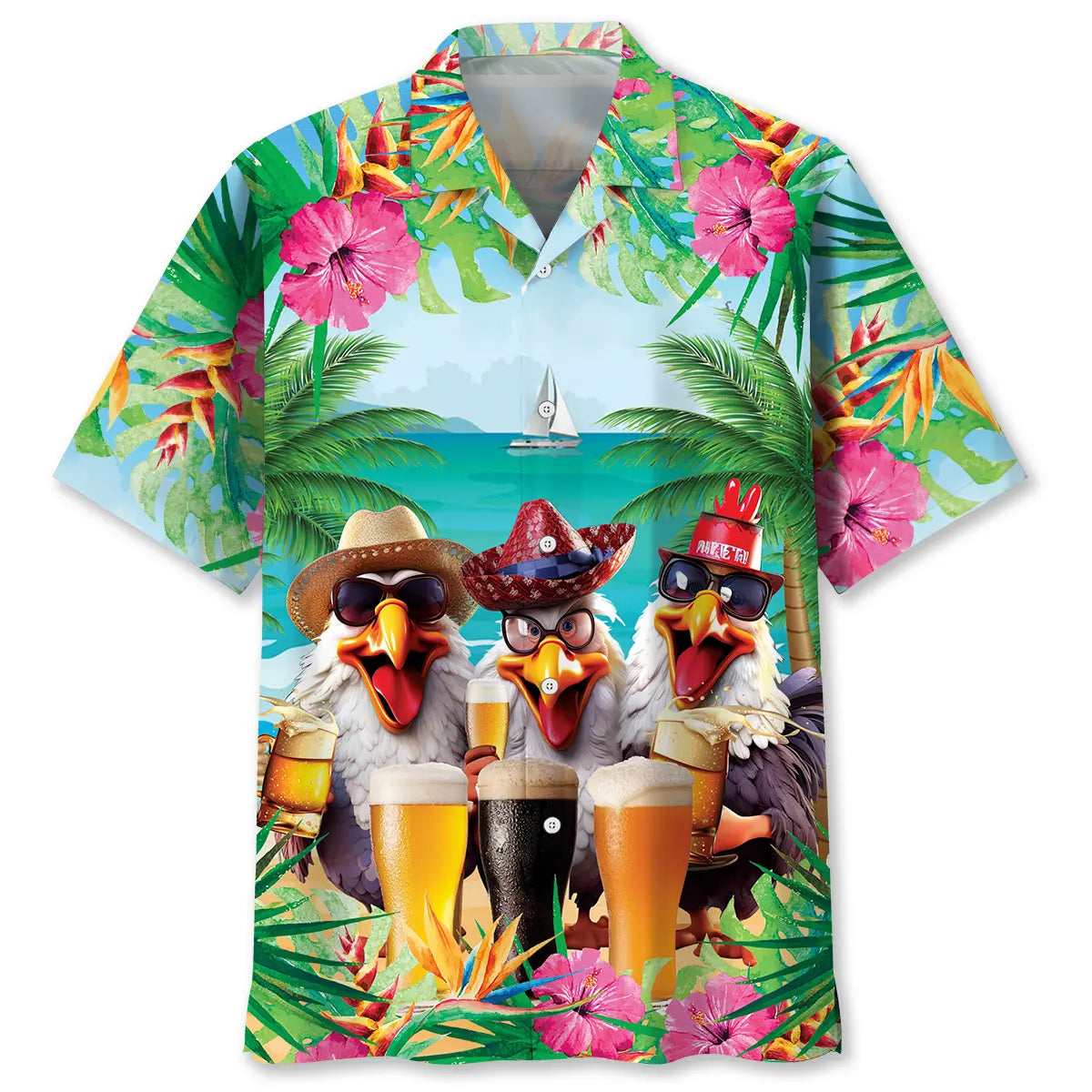 Funny Rooster Hawaiian Shirt For Beach Days, Summer Outings, And Thoughtful Gift Giving