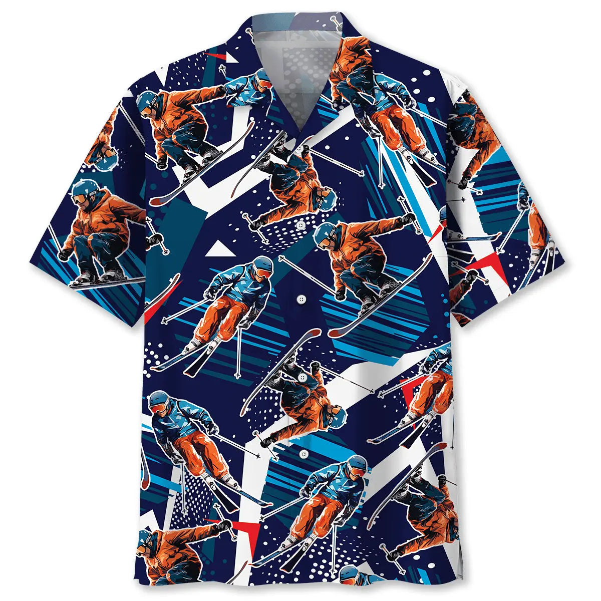 Funny Skiing Hawaiian Shirt For Resort Trips, Coastal Parties, And Warm Weather Style