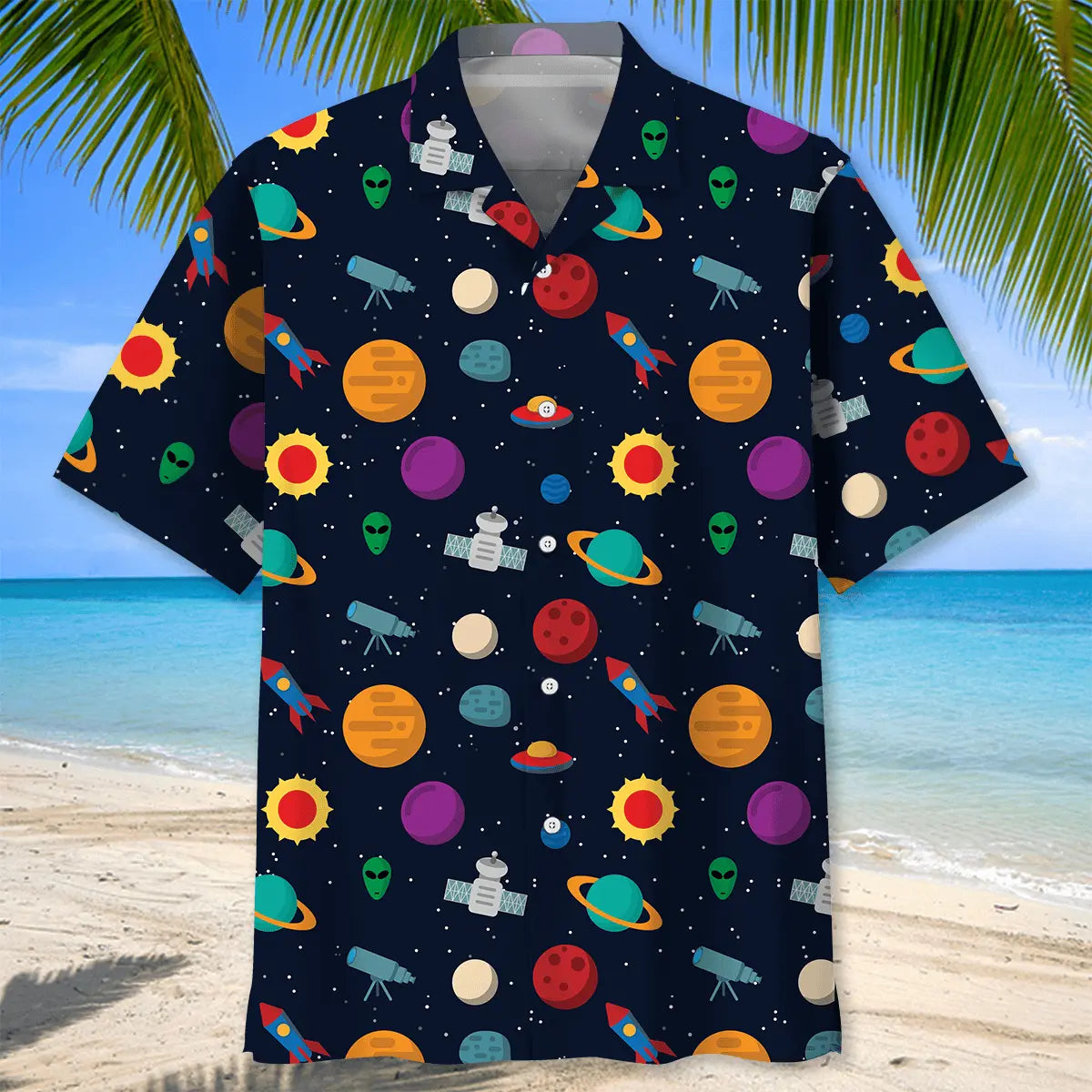 Funny Space Hawaiian Shirt For Resort Trips, Coastal Parties, And Warm Weather Style