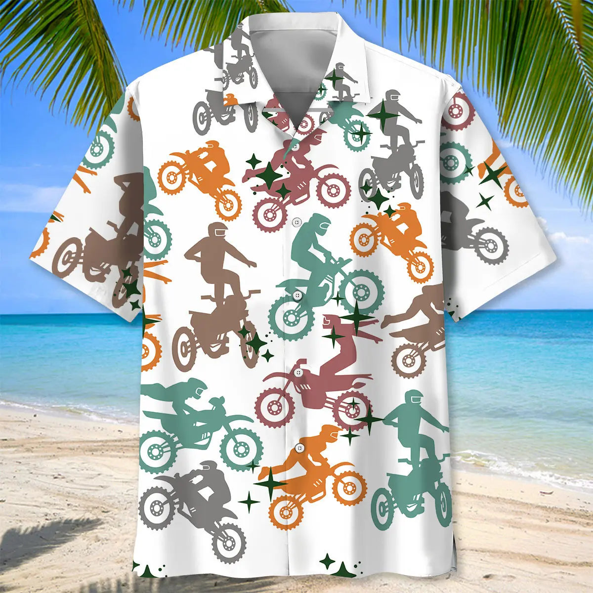 Funny Star Dirt Bike Hawaiian Shirt For Weekend Escape And Daily Summer Wear