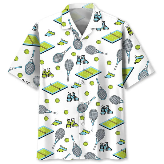 Funny Tennis Hawaiian Shirt For Coastal Travel, Casual Events, And Comfortable Summer Wear