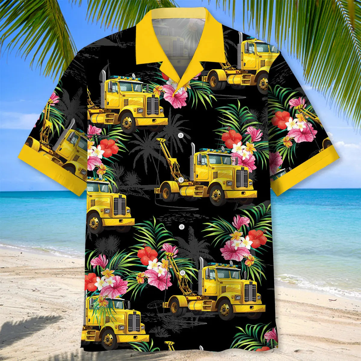 Funny Tow Truck Tropical Hawaiian Shirt For Weekend Escape And Relaxed Resort Style