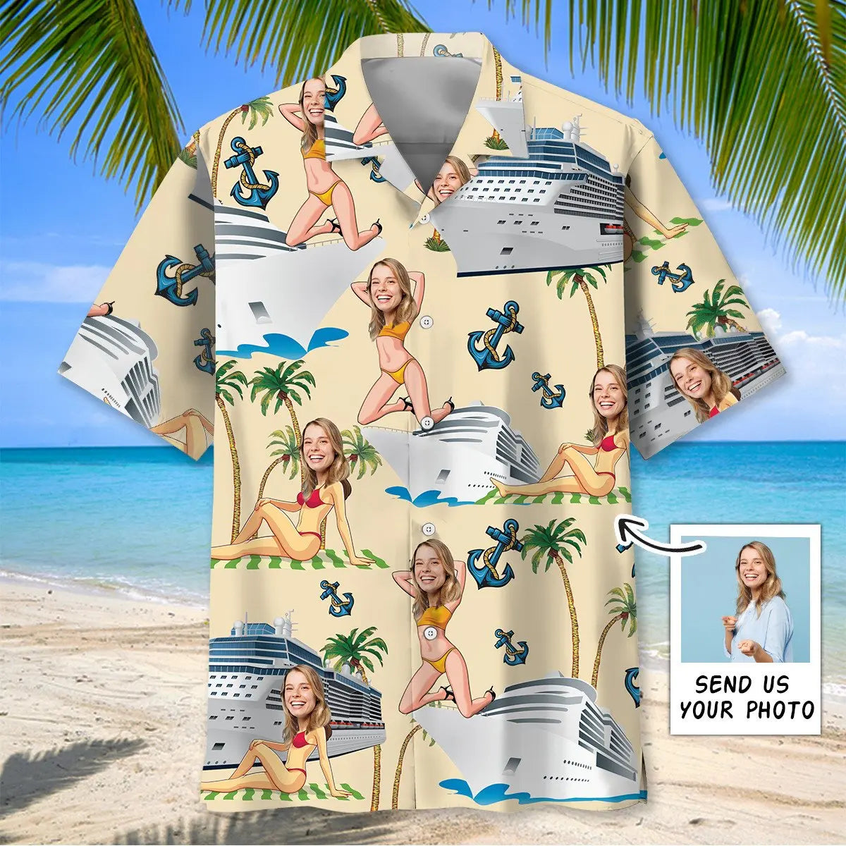 Funny Wife Face Personalized Photo Husband Hawaiian Shirt For Resort Trips, Coastal Parties, And Warm Weather Style