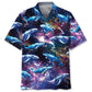 Galaxy Whale Hawaiian Shirt For Summer Vacation, Beach Travel, And Casual Wear