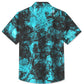 Dark Summer Geometric Blue Vacation Hawaiian Shirt For Summer Vacation, Beach Travel, And Casual Wear