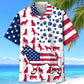 American German Shepherd Flag Hawaiian Shirt For Summer Celebrations, Resort Days, And Relaxed Everyday Wear