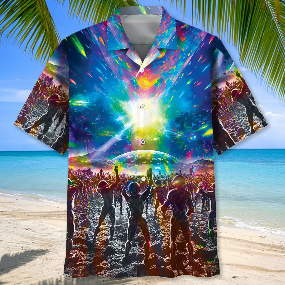 Galaxy Alien Squad Hawaiian Shirt For Summer Vacation, Beach Travel, And Casual Wear