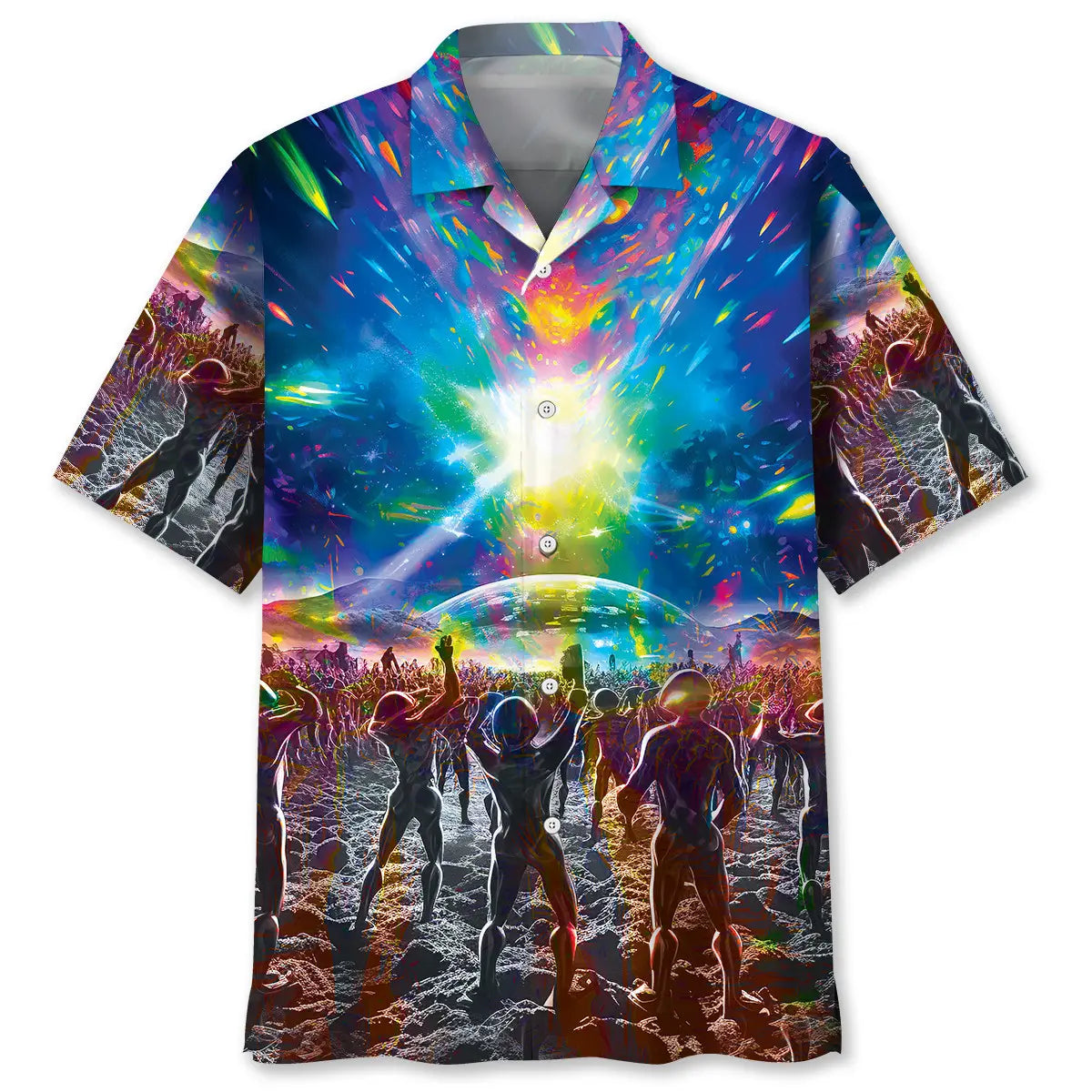 Galaxy Alien Squad Hawaiian Shirt For Summer Vacation, Beach Travel, And Casual Wear