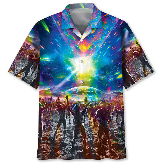 Galaxy Alien Squad Hawaiian Shirt For Summer Vacation, Beach Travel, And Casual Wear