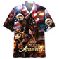 God Bless American Hawaiian Shirt For Beach Travel And Coastal Casual Wear