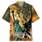 Patriotic Faith Hawaiian Shirt For Coastal Travel, Casual Events, And Comfortable Summer Wear