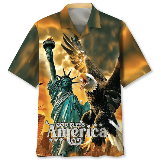Patriotic Faith Hawaiian Shirt For Coastal Travel, Casual Events, And Comfortable Summer Wear