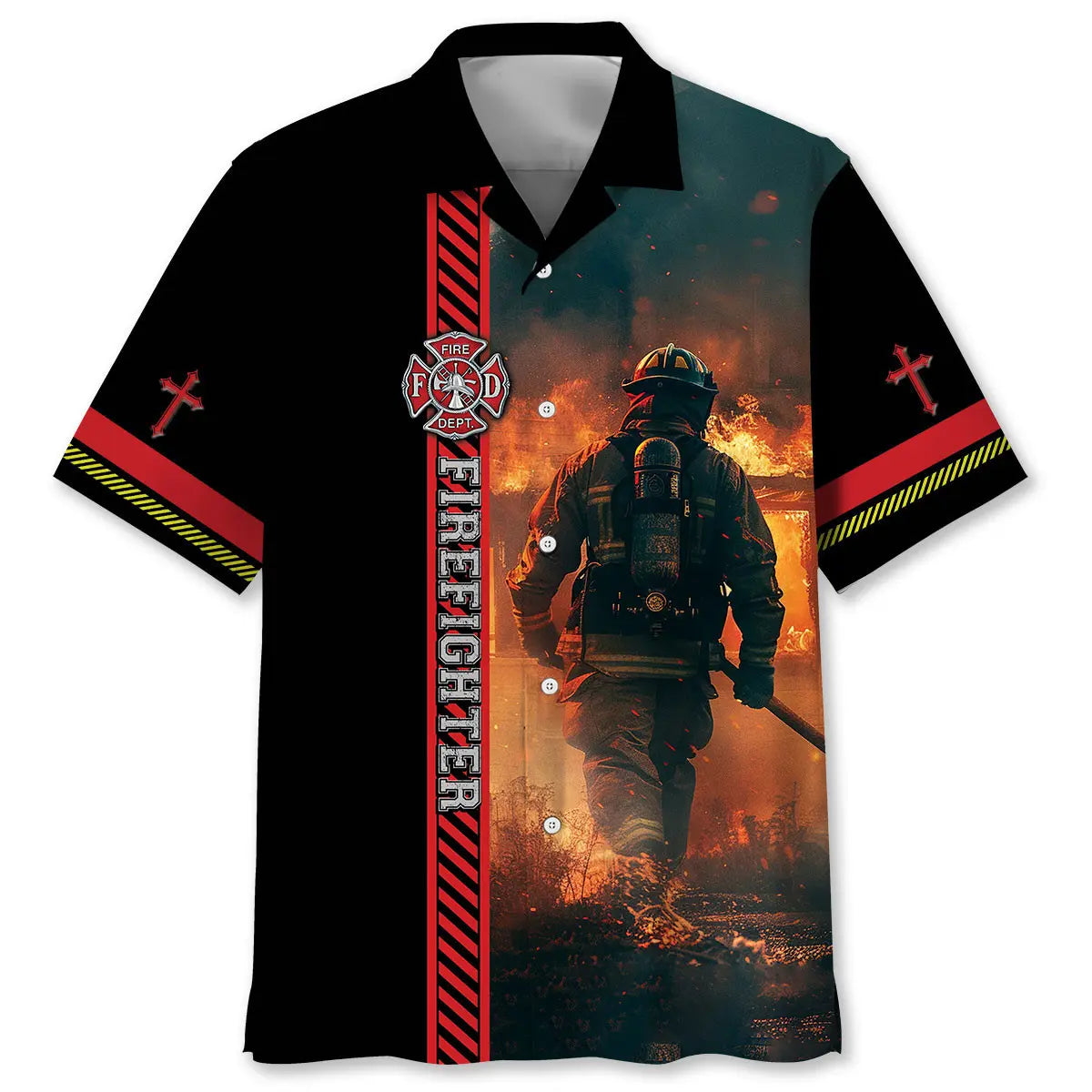 God Bless Firefighter Hawaiian Shirt For Relaxed Getaway And Comfortable Travel Wear