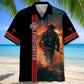 God Bless Firefighter Hawaiian Shirt For Weekend Escape, Beachside Event, And Coastal Casual Wear
