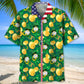 Gold Lucky Irish Saint Patrick's Day Hawaiian Shirt For Festive Events, Island Vacations, And Comfortable Casual Outfits