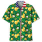 Gold Lucky Irish Saint Patrick's Day Hawaiian Shirt For Festive Events, Island Vacations, And Comfortable Casual Outfits