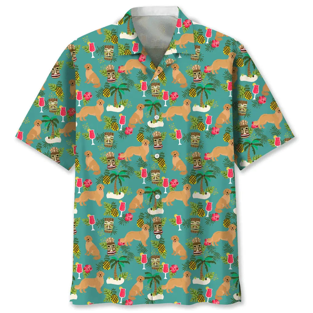 Golden Retriever Beach Hawaiian Shirt For Beach Days, Summer Outings, And Thoughtful Gift Giving