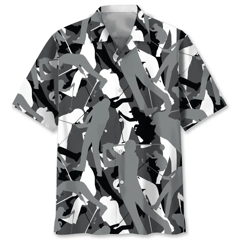 Golf Camo Pattern Hawaiian Shirt For Beach Days, Summer Outings, And Thoughtful Gift Giving