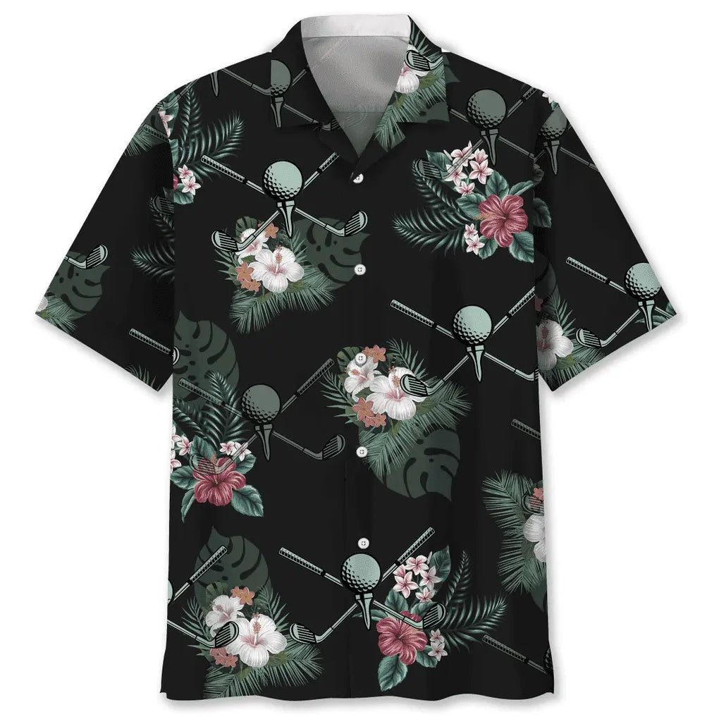 Tropical Golf Hawaiian Shirt For Resort Trips, Coastal Parties, And Warm Weather Style