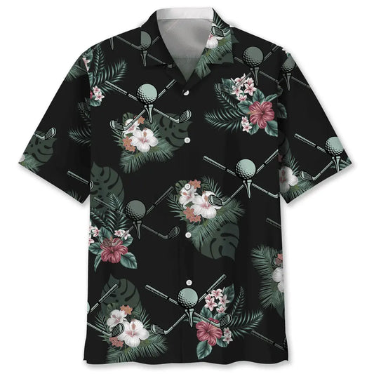 Tropical Golf Hawaiian Shirt For Resort Trips, Coastal Parties, And Warm Weather Style