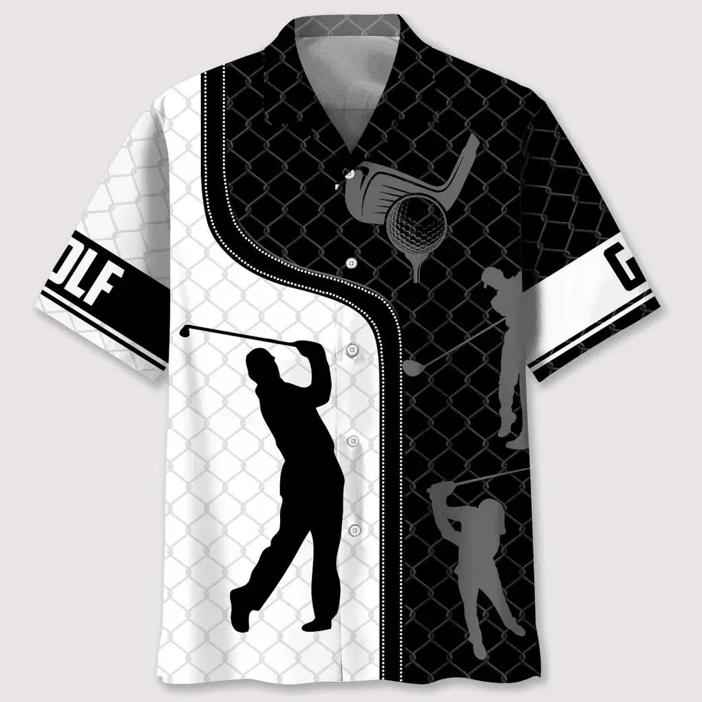 Golf Mesh Pattern Hawaiian Shirt For Resort Trips, Coastal Parties, And Warm Weather Style