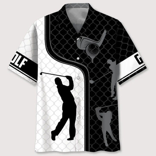 Golf Mesh Pattern Hawaiian Shirt For Resort Trips, Coastal Parties, And Warm Weather Style