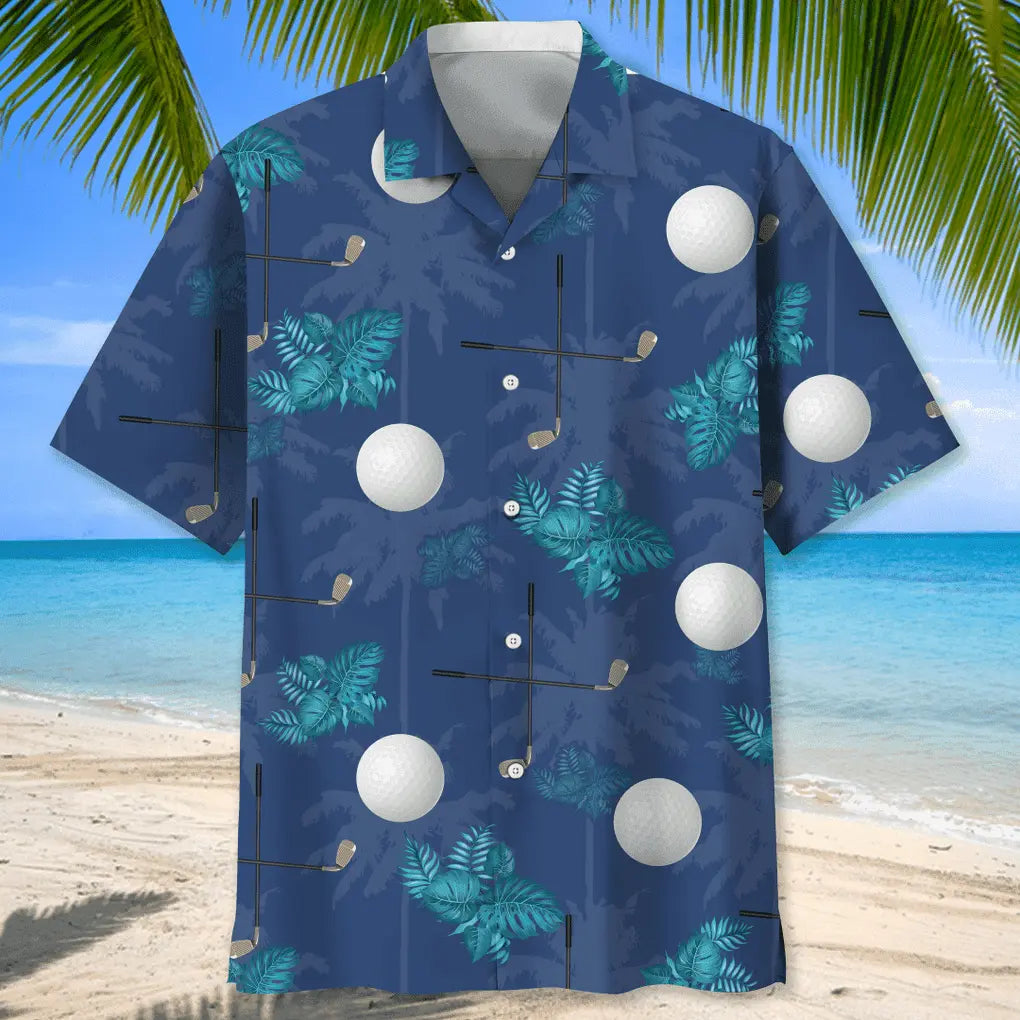 Tropical Golf Hawaiian Shirt For Active Holidays, Resort Trips, And Warm Weather Gatherings