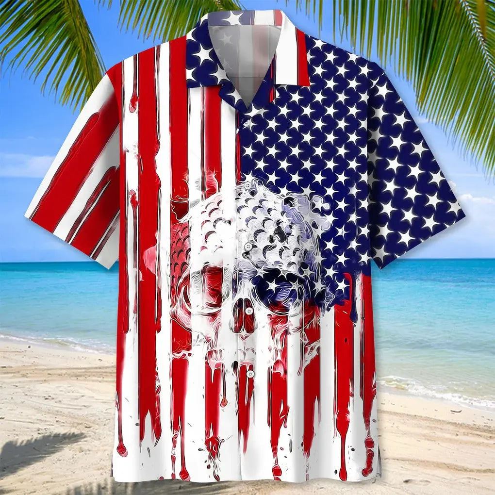American Golf Flag Hawaiian Shirt For Beach Days, Summer Outings, And Thoughtful Gift Giving
