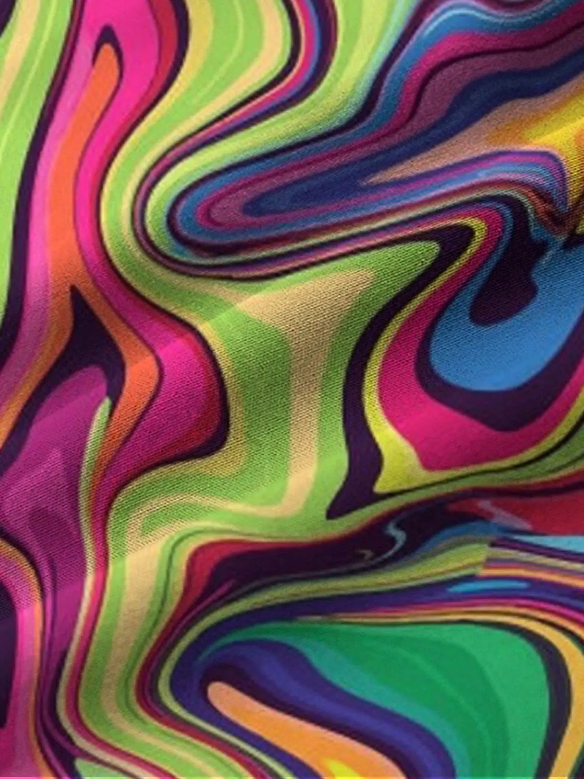 Psychedelic Creative Colorful Island Gradient Line Hawaiian Shirt For Summer Vacation, Beach Travel, And Casual Wear