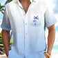 Colorful Gradient Solid Coconut Tree Vacation Hawaiian Shirt For Resort Trips, Coastal Parties, And Warm Weather Style