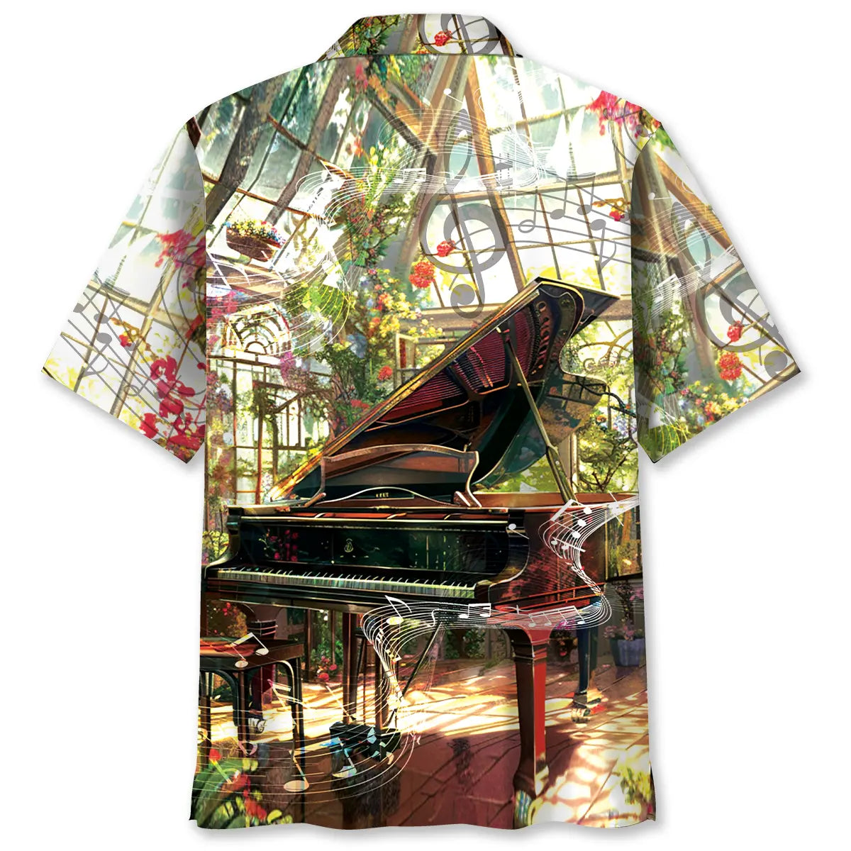 Grand Piano Garden Hawaiian Shirt For Outdoor Relaxation, Island Trips, And Warm Weather Activities
