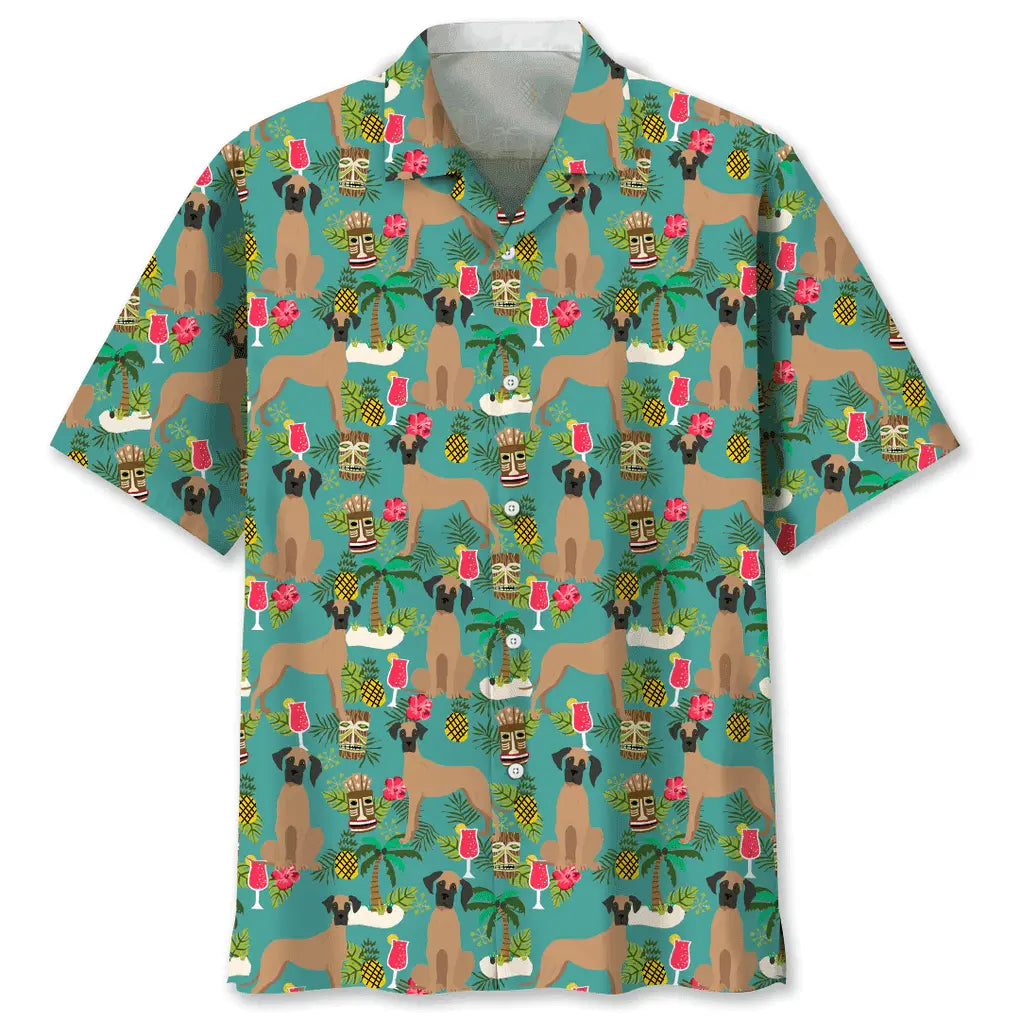 Great Dane Beach Hawaiian Shirt For Nature Fans, Resort Trips, And Comfortable Warm Weather Wear