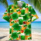 Green Beer Irish Saint Patrick's Day Hawaiian Shirt For Beach Days, Summer Outings, And Thoughtful Gift Giving