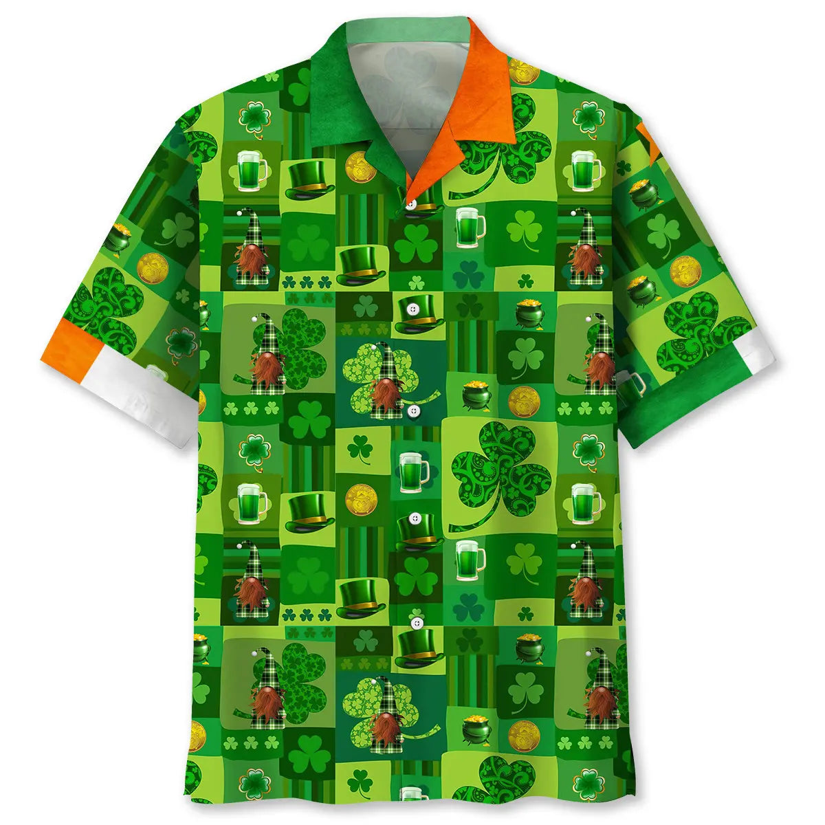 Green Beer Lucky Saint Patrick's Day Hawaiian Shirt For Island Vacations, Resort Wear, And Relaxed Seasonal Style