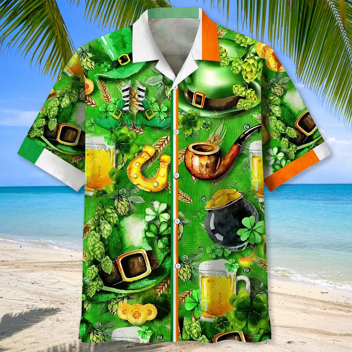 Green Lucky Irish Saint Patrick's Day Hawaiian Shirt For Christmas Gatherings, Resort Trips, And Cheerful Seasonal Style