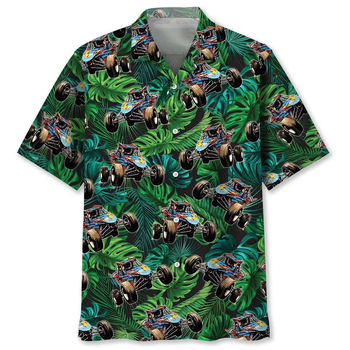 Green Quarter Midget Car Racing Hawaiian Shirt For Motorsport Events, Beach Travel, And Thoughtful Gift Giving