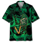 Green Mist Skull Hawaiian Shirt For Tropical Holidays, Outdoor Gatherings, And Everyday Comfort