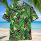 Green Tropical Vintage Western Gear Hawaiian Shirt For Outdoor Event And Relaxed Summer Style