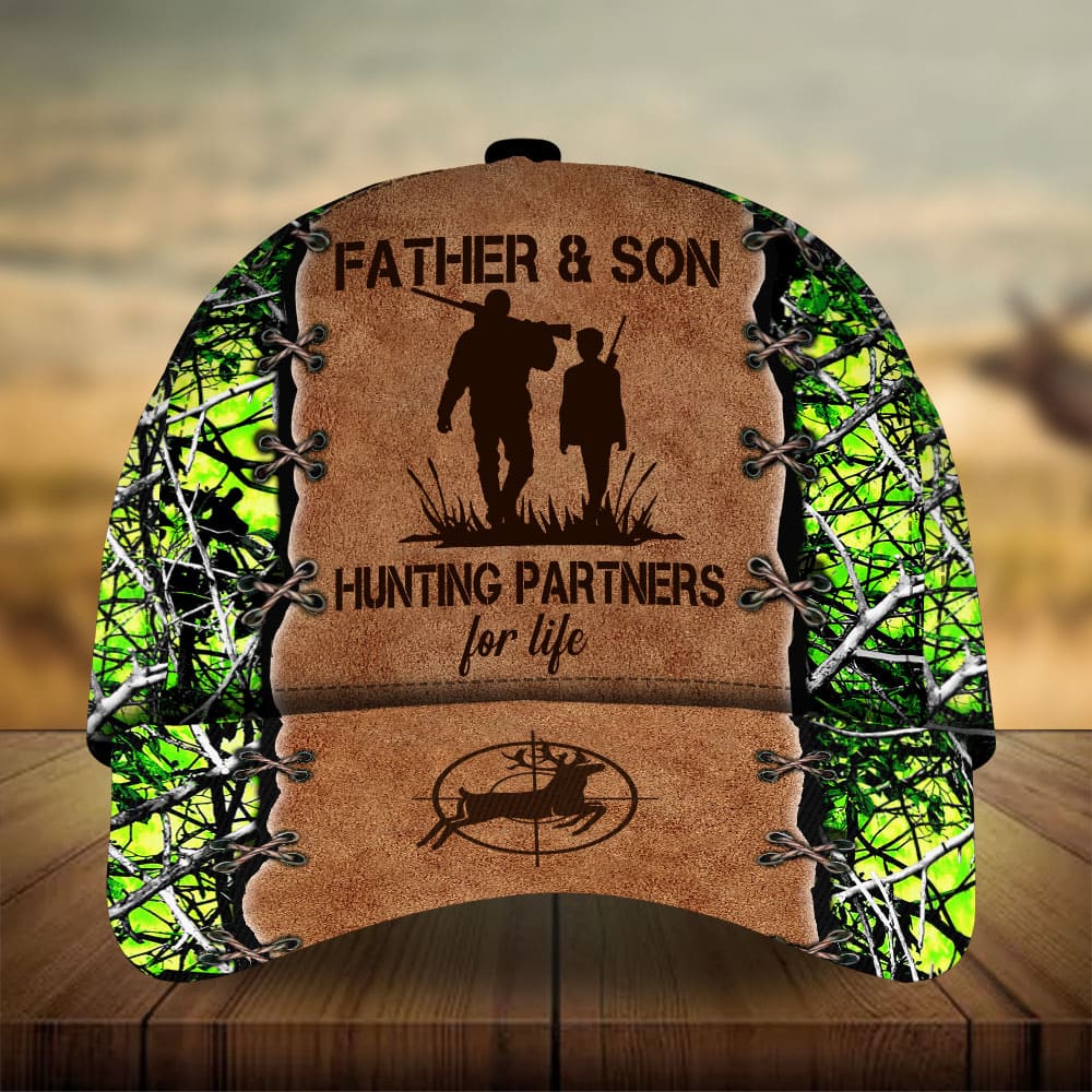 Father And Son Hunting Personalized Classic Cap For Vacations Festivals Parties And Everyday Outfits