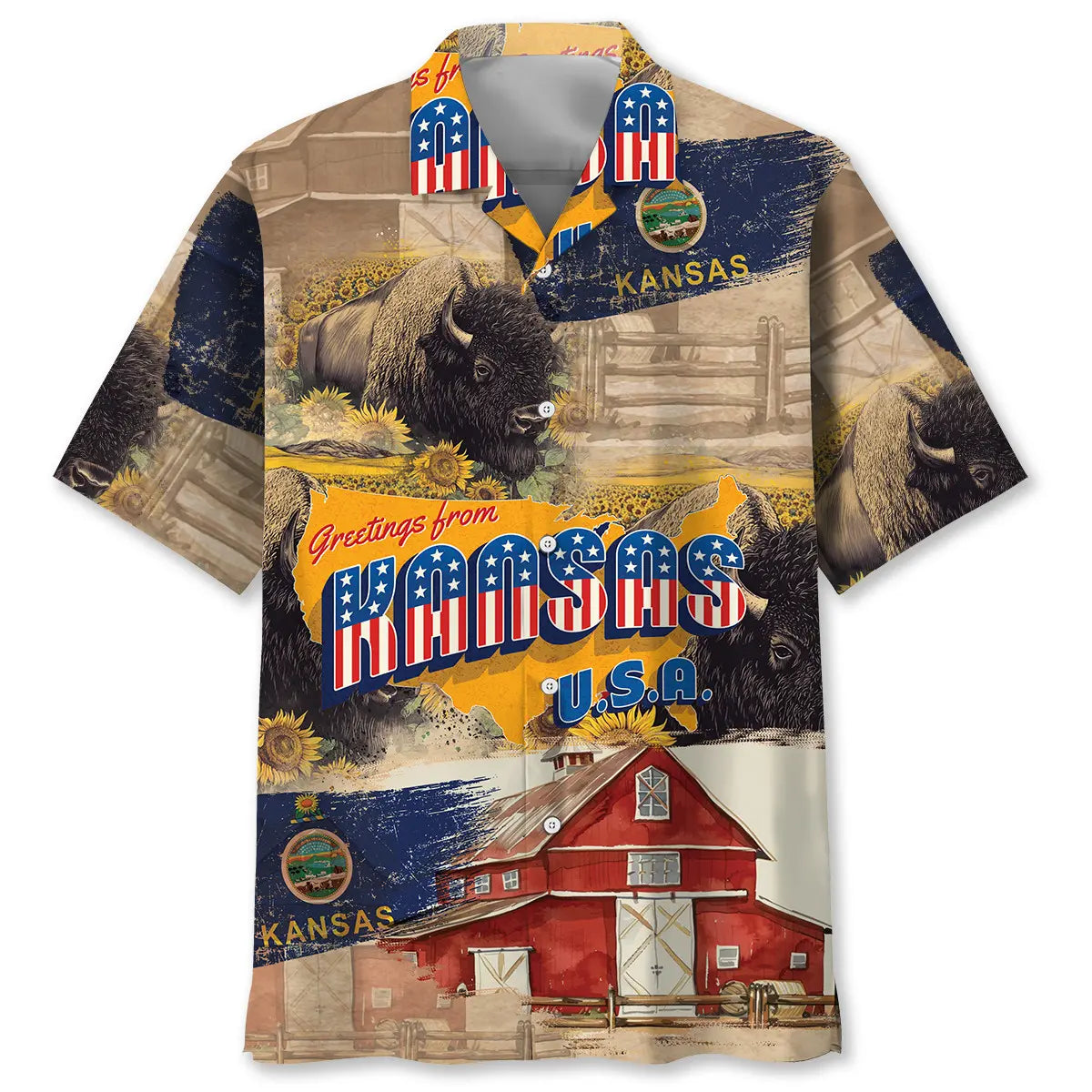 American Greeting Kansas Hawaiian Shirt For Beach Days, Summer Outings, And Thoughtful Gift Giving