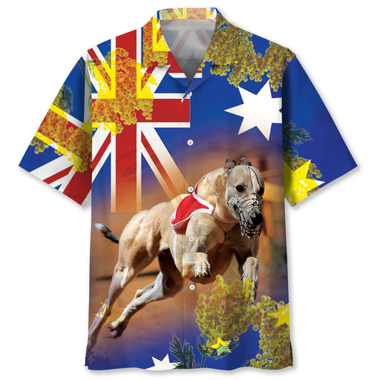 Greyhound Dog Racing Hawaiian Shirt For Resort Trips, Coastal Parties, And Warm Weather Style